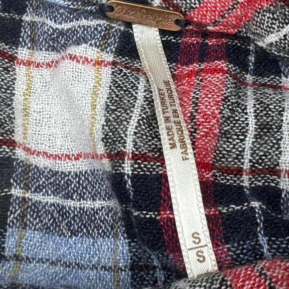 Free People Promise Everything Plaid Flannel Crop Top sz S - Picture 4 of 6